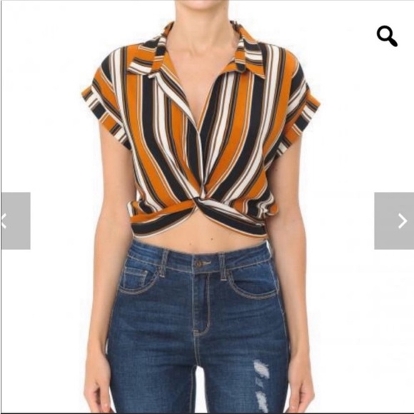 Ambiance Tops - Ambiance Striped Crop Top